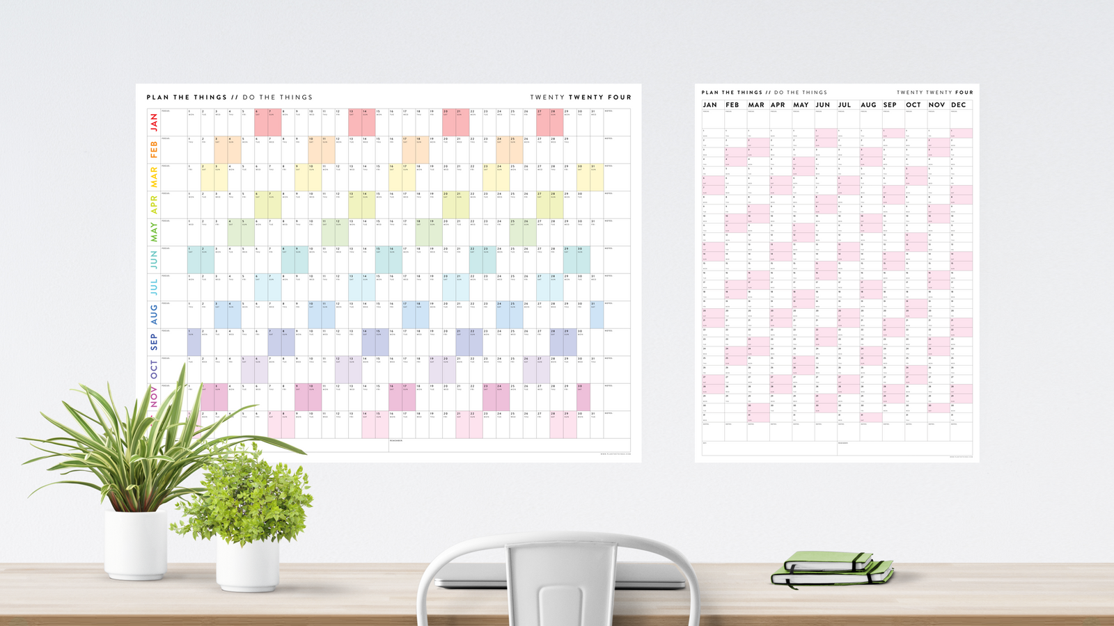 2024 GIANT WALL CALENDARS // HORIZONTAL Plan The Things