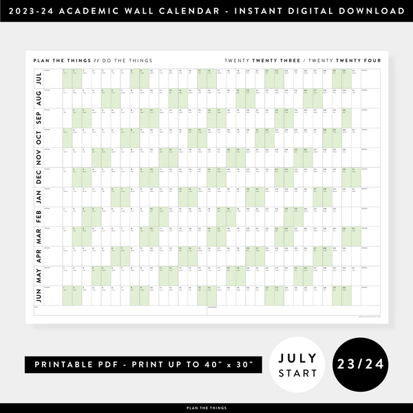 ACADEMIC WALL CALENDARS - Plan The Things