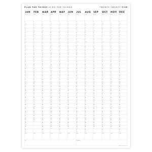 GIANT 2025 ANNUAL WALL CALENDAR | VERTICAL - MINIMAL / CLEAR