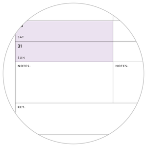 SIX MONTH 2024 GIANT WALL CALENDAR (JULY TO DECEMBER) WITH PURPLE WEEKENDS