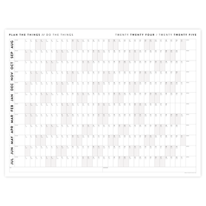 2024 -  2025 ACADEMIC WALL CALENDAR (AUGUST START) | SCHOOL CALENDAR | HORIZONTAL WITH GRAY WEEKENDS