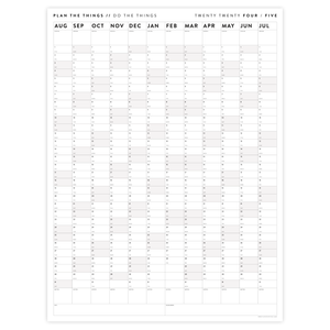 2024 - 2025 ACADEMIC WALL CALENDAR (AUGUST START) | SCHOOL CALENDAR | VERTICAL WITH GRAY WEEKENDS