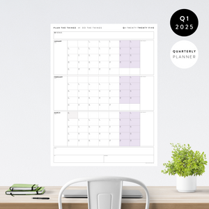 Q1 2025 QUARTERLY GIANT WALL CALENDAR (JANUARY - MARCH 2025) - PURPLE WEEKENDS