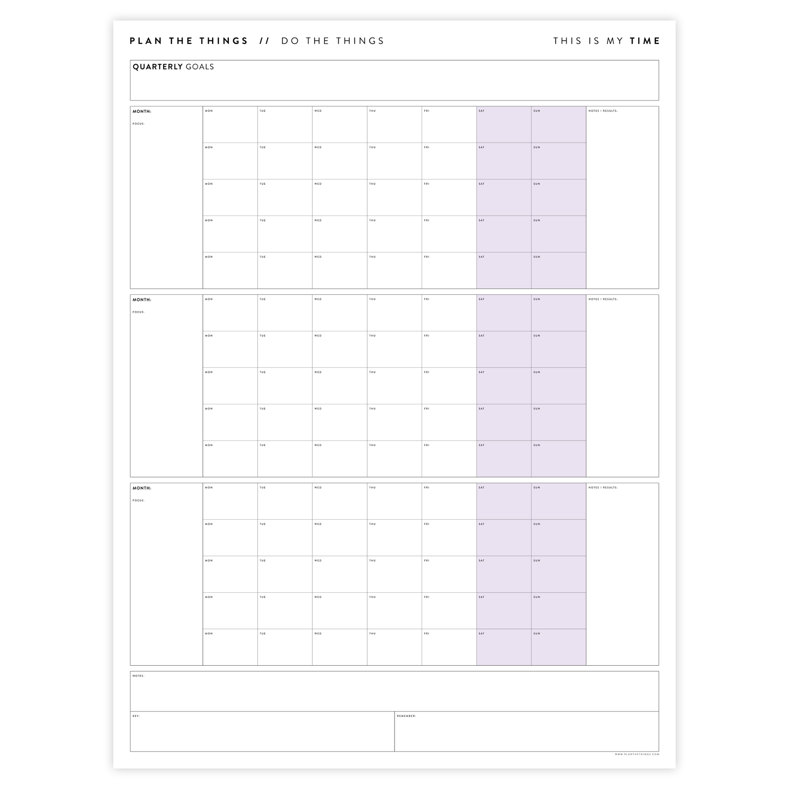 excel quarterly calendar template