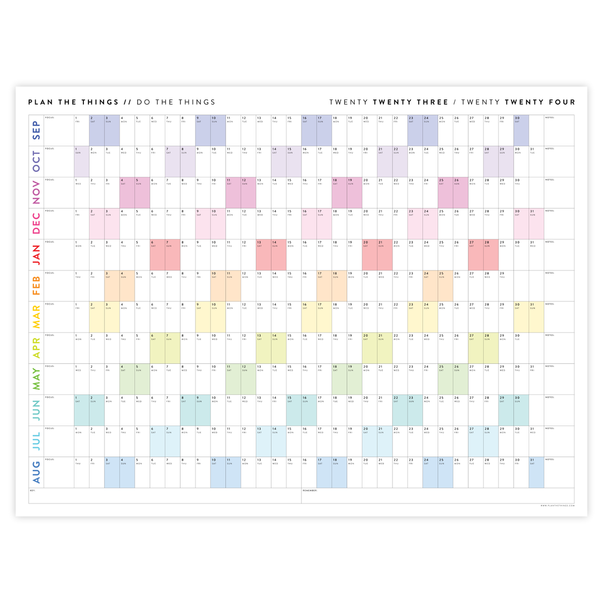 PRINTABLE 2025 / 2025 ACADEMIC WALL CALENDAR (SEPTEMBER START) HORIZ