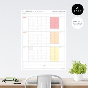 Q1 2025 QUARTERLY GIANT WALL CALENDAR (JANUARY - MARCH 2025) - RAINBOW WEEKENDS