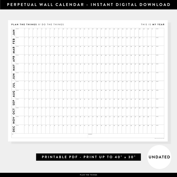 printable perpetual calendar template