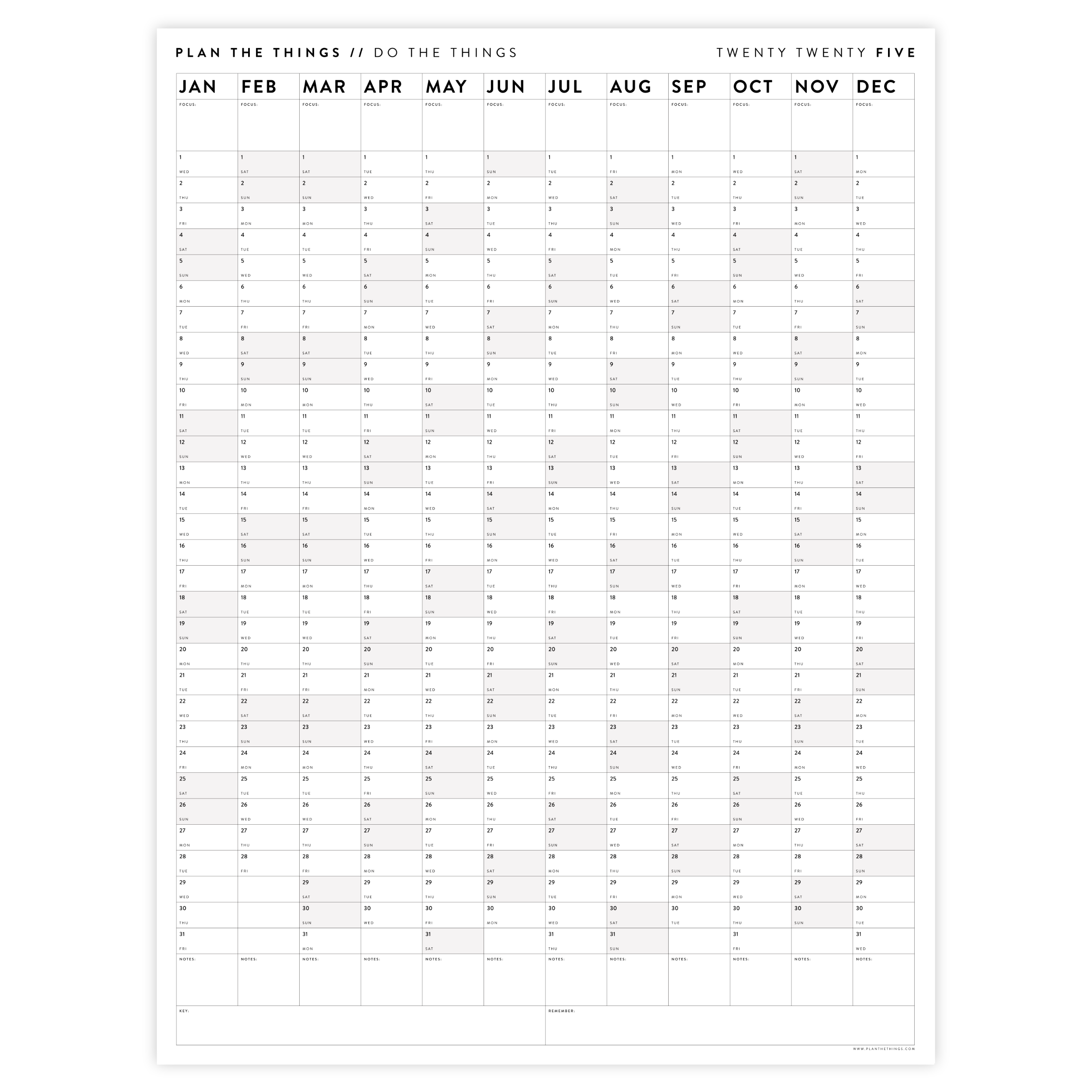 Printable Calendar 2025 Vertical 