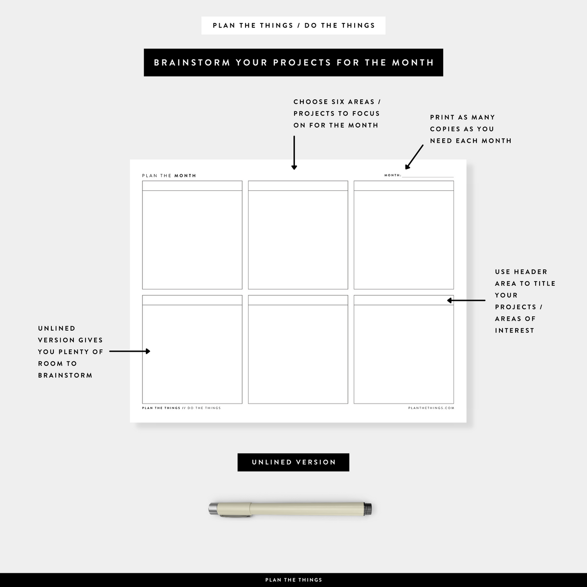 Monthly Overview Dashboard Planner Printable / Project Planner Printab ...