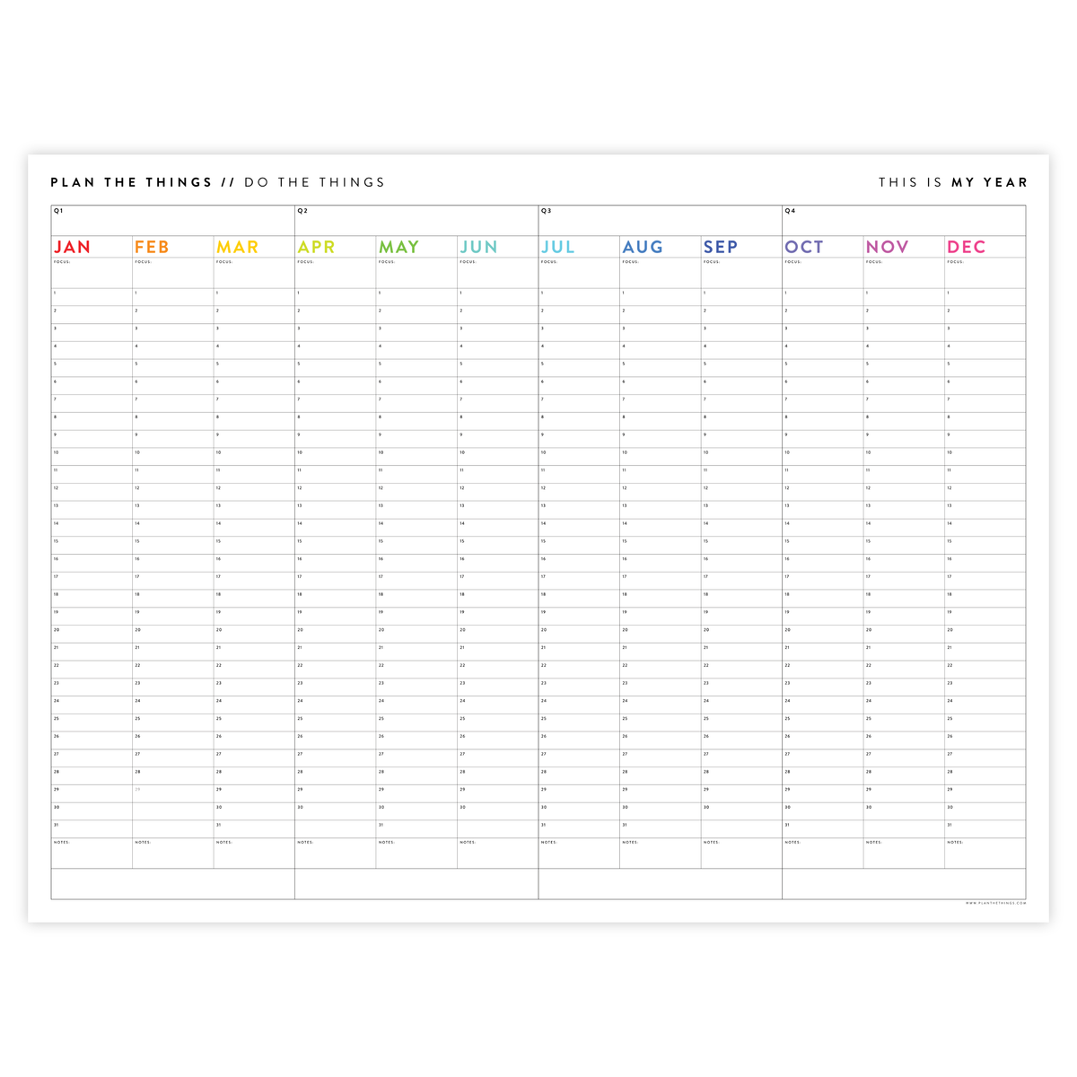 PERPETUAL ANNUAL WALL CALENDARS - Plan The Things